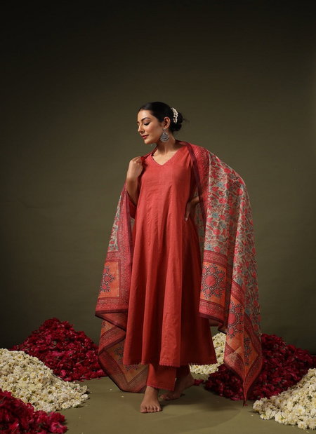 Orange Colour Rayon Printed Kurti With Pant Dupatta Wholesale Market In Surat Aaradhna 2046